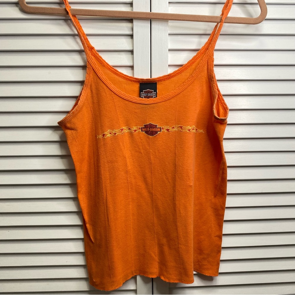 Harley-Davidson Y2K Vibrant Orange Tank Top